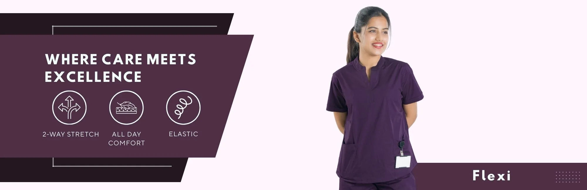 hycom flexi women medical scrub feature banner