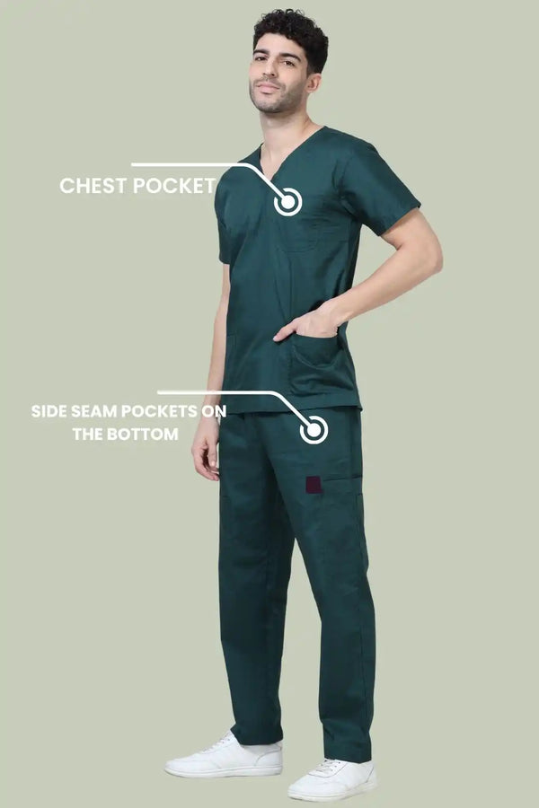 CottoEase Medical Scrubs for Men Doctors (V-Neck)