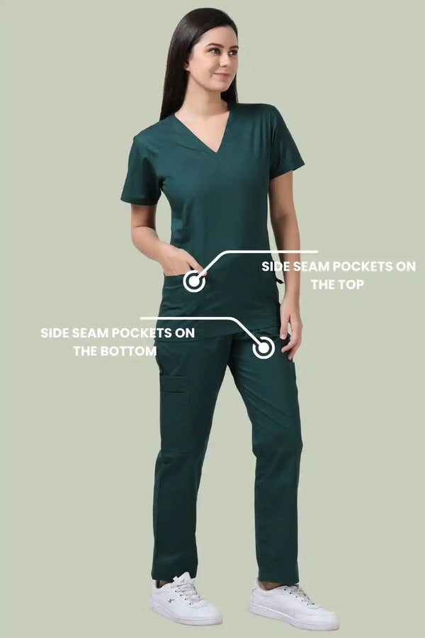 CottoEase Medical Scrubs for Women Doctors (V-Neck)