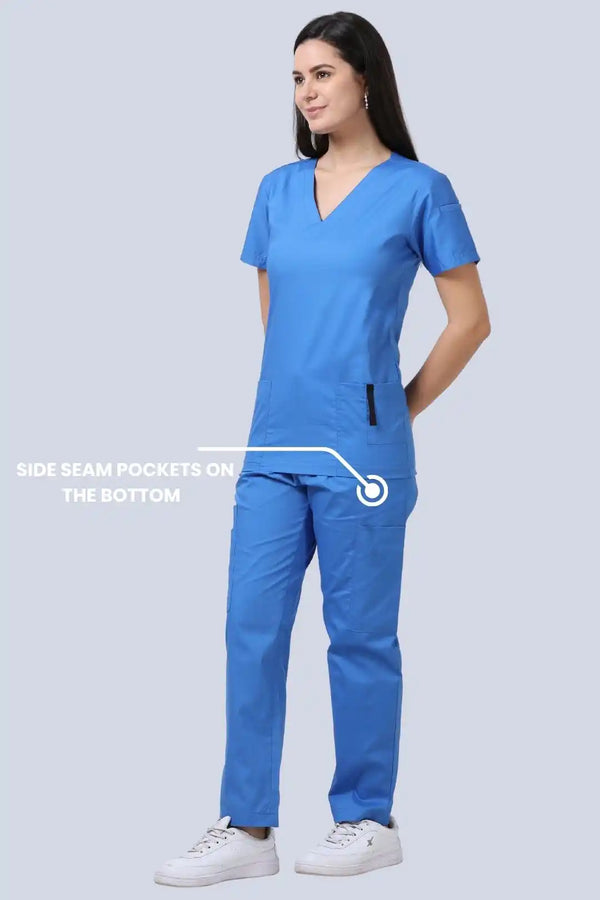 CottoEase Medical Scrubs for Women Doctors (V-Neck)