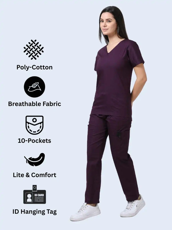 BlendoSoft Medical Scrubs for Women Doctors (Y-Neck)