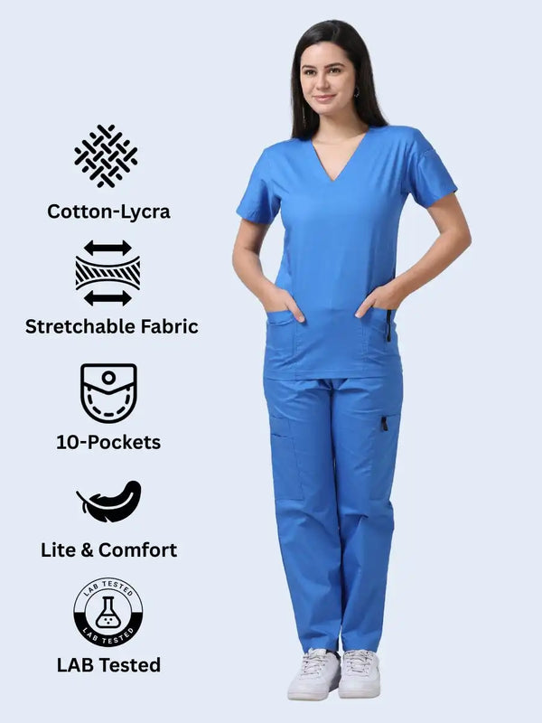 Stretchon Plus Medical Scrubs for Women Doctors (V-Neck)